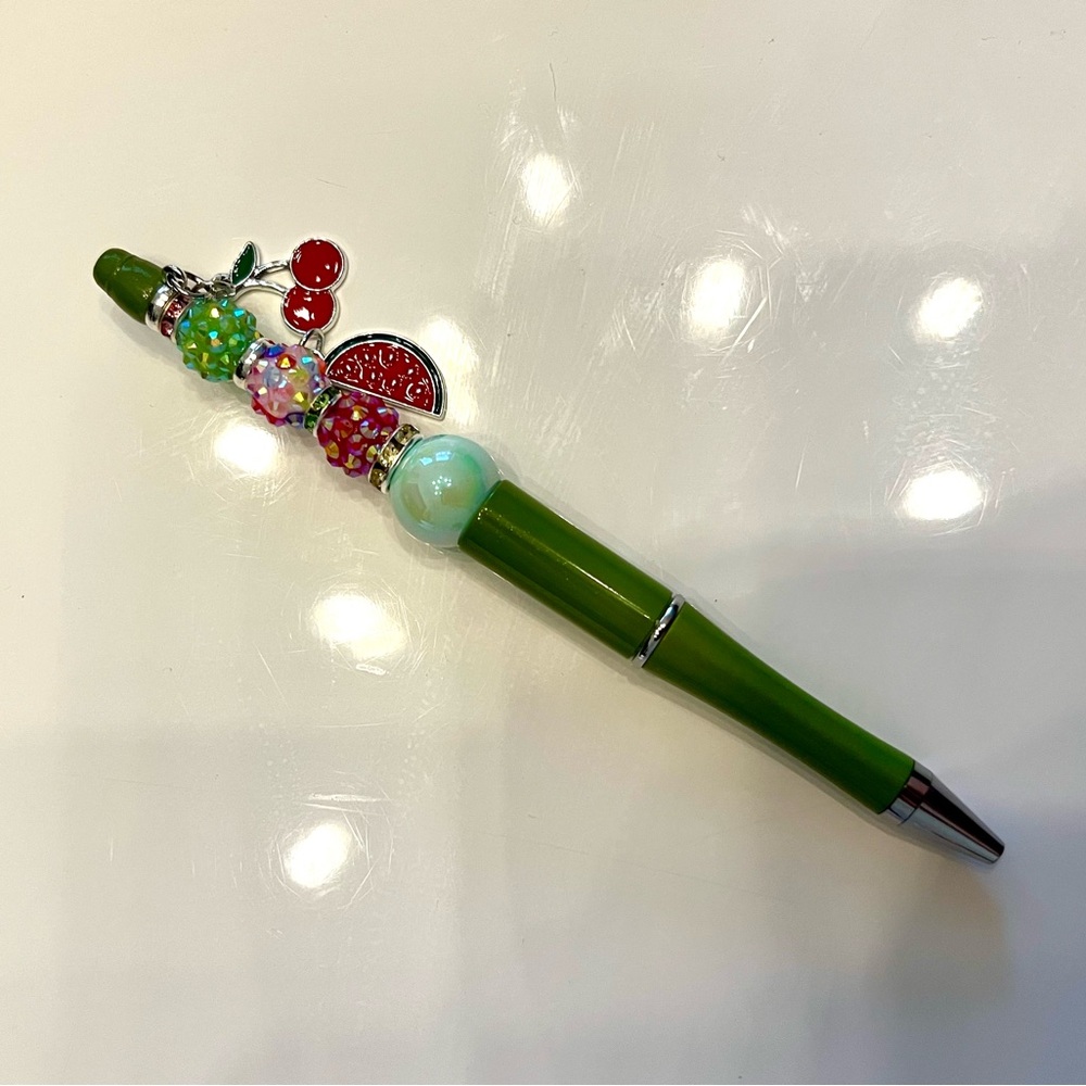 Green Beaded Kids Pen
